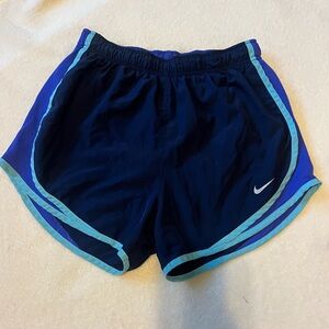 Nike Women's Navy and Aqua Athletic Shorts size small